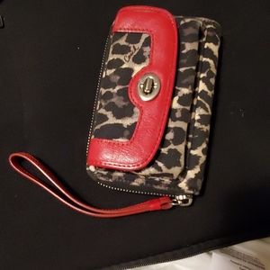 Coach Leopard print wristlet
